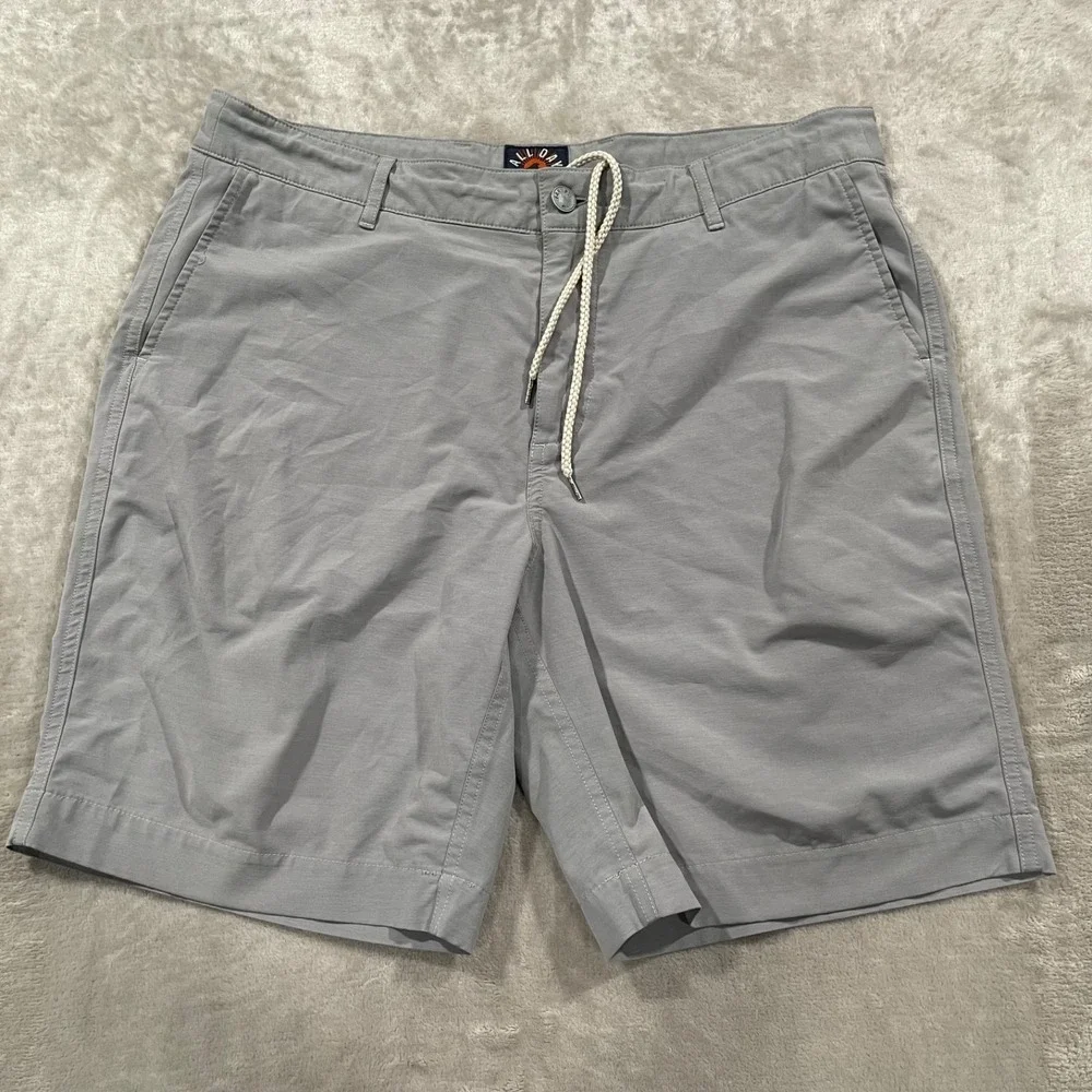 Faherty All Day Shorts Mens 36 Gray Casual Preppy Stretch Performance